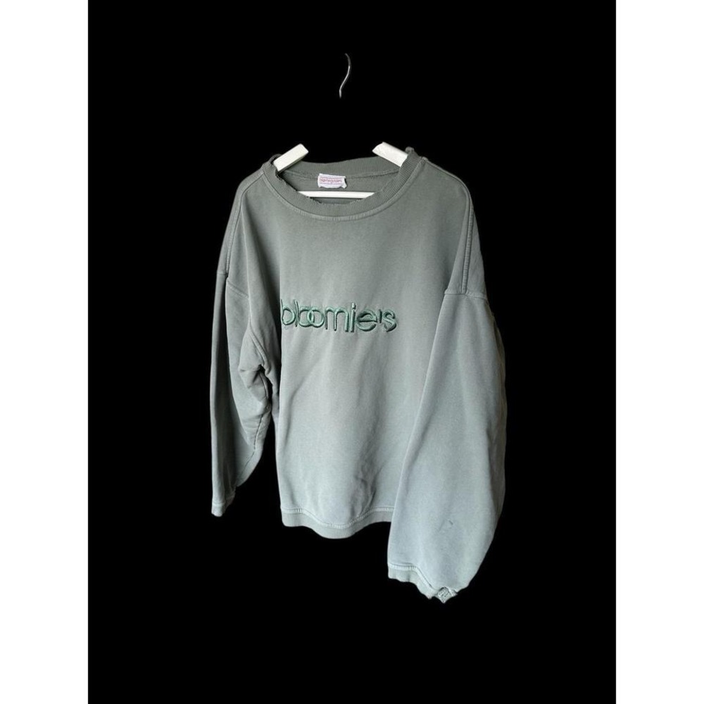 Vintage 80's Bloomingdales Bloomie's Sweatshirt XL Oversized Green Distressed